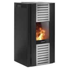 Eckiger Pelletofen Justus Sirkos Aqua Stahl Schwarz - 9,2 kW