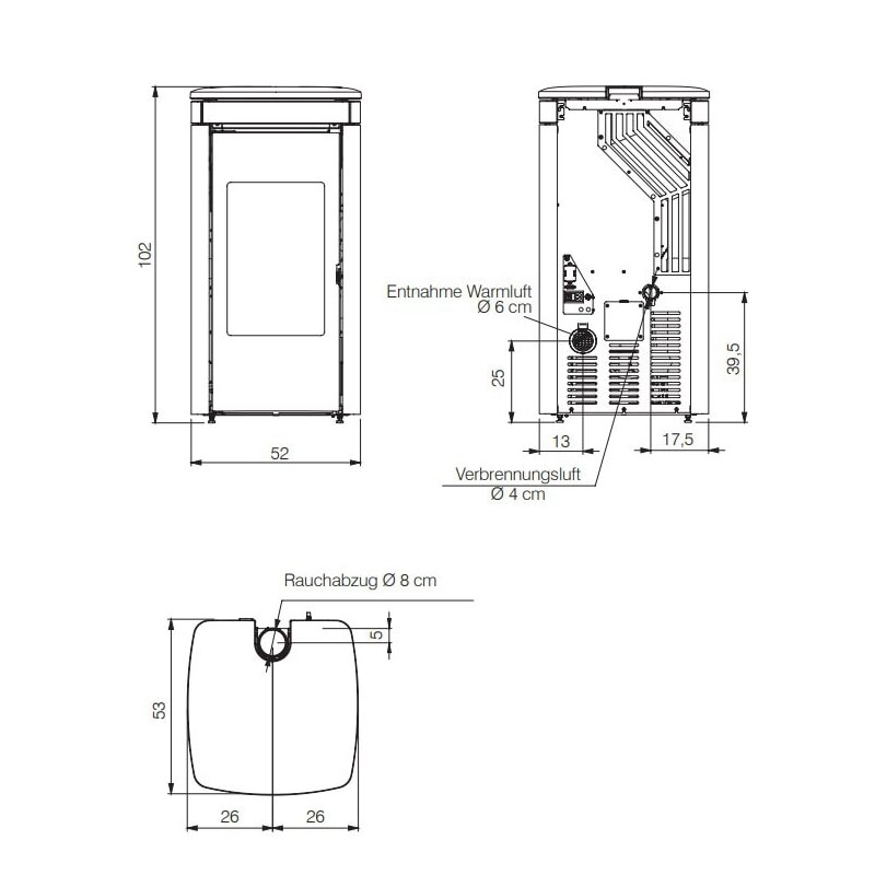Pelletofen Edilkamin Yana Plus (kanalisierbar) - 9,2 kW