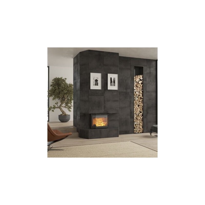 Kamineinsatz Guss Dovre Phönix 1 für T2000 - 9 kW - Schwarz lackiert