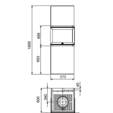 Kaminbausatz Jotul FS 520 FRL - 7 kW - schwarz lackiert...