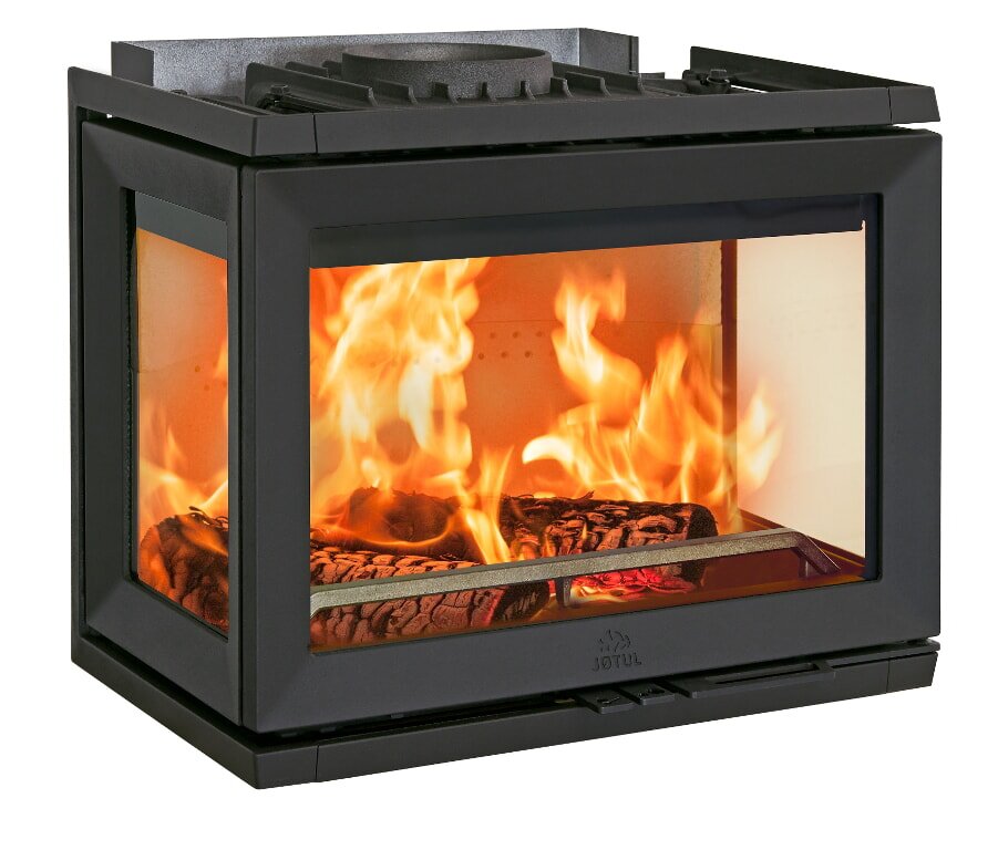 Kamineinsatz Guss Jotul I 520 FRL - 7 kW - schwarz lackiert (BP) - Glas vorne, rechts und links