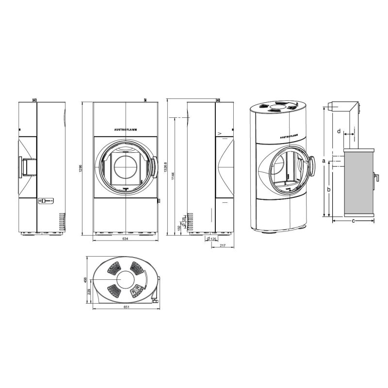 Kaminofen Austroflamm Clou Xtra 2.0 (Wärmespeicherung) - 8 kW