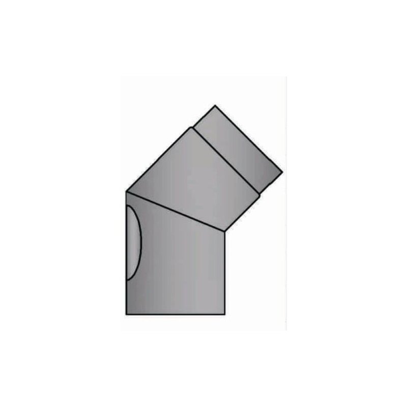 Rauchrohrbogen 45° Ø120 x 2 mm, Farbe schwarz
