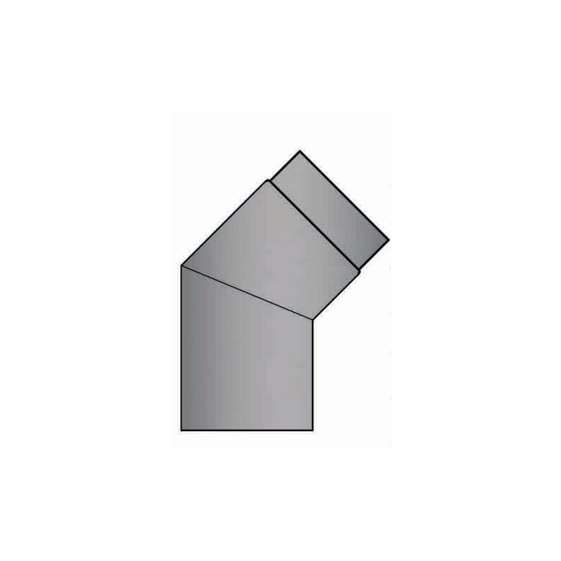 Rauchrohrbogen 45° Ø120 x 2 mm, Farbe schwarz