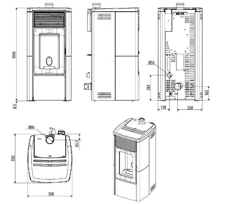 Pelletofen MCZ STAR Comfort Air 10 UP M3 (Anschluss oben) kanalisierbar - Maestro+ - 10 kW