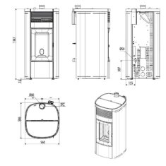 Pelletofen MCZ MUSA Comfort Air 12 UP M3 (Anschluss oben) kanalisierbar - Maestro+ - 12 kW