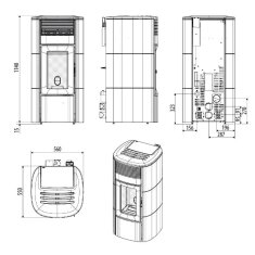 Pelletofen MCZ CLUB Comfort Air 12 R M3 (Anschluss hinten) kanalisierbar - Maestro+ - 12 KW