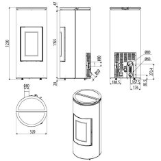 Pelletofen MCZ MOOD Comfort Air 8 M2 kanalisierbar - Maestro+ - 8 kW
