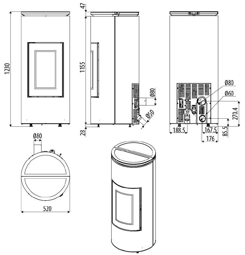 Pelletofen MCZ MOOD Comfort Air 8 M2 kanalisierbar - Maestro+ - 8 kW