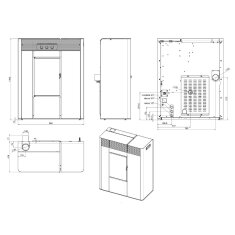 Pelletofen wassergeführt MCZ THEA Hydro 16 R S2 (Anschluss hinten) - mit Hocheffizienzpumpe - 16 kW
