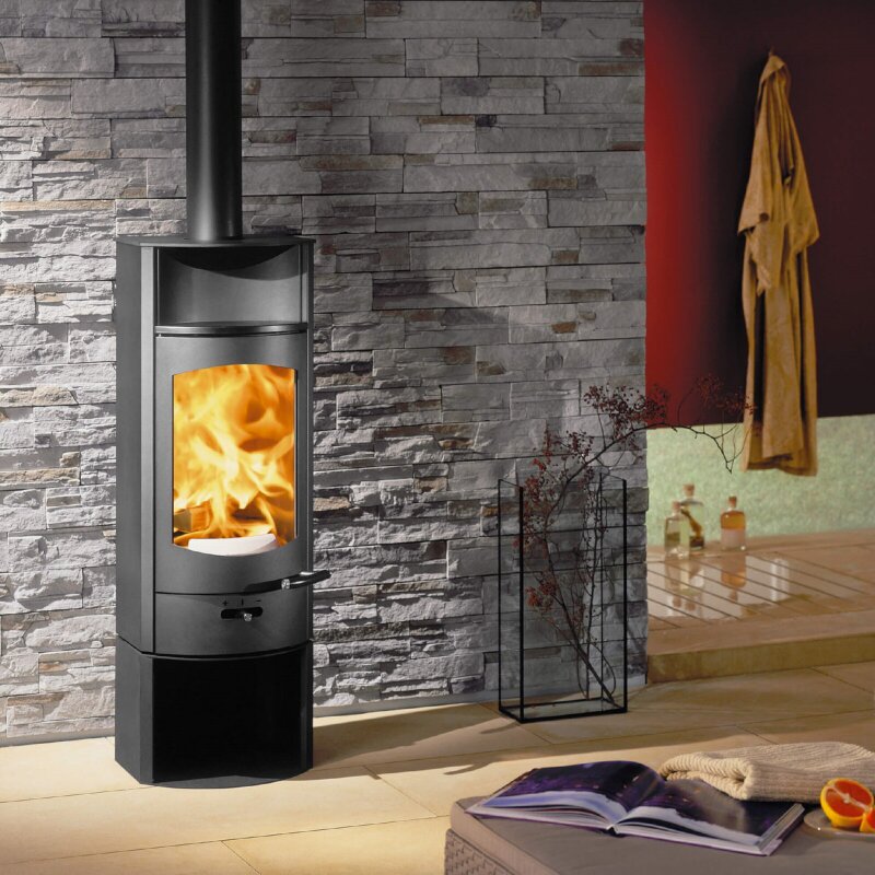 Kaminofen Austroflamm Flok 2.0 - Stahl - Warmhaltefach Keramik - 4 kW