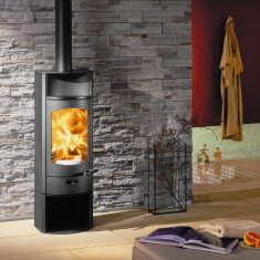 Kaminofen Austroflamm Flok 2.0 - Stahl - Warmhaltefach Keramik - 4 kW
