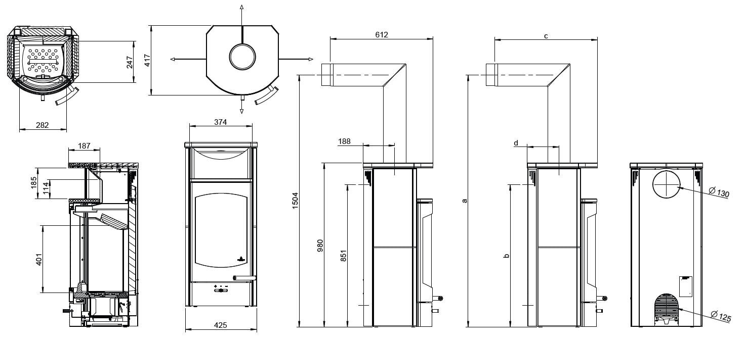 Kaminofen Austroflamm Flok 2.0 - Stahl - Warmhaltefach Keramik - 4 kW