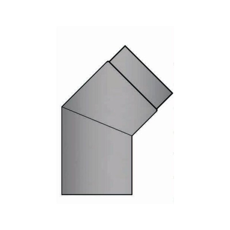 Rauchrohrbogen 45° Ø150 x 2 mm, Farbe schwarz