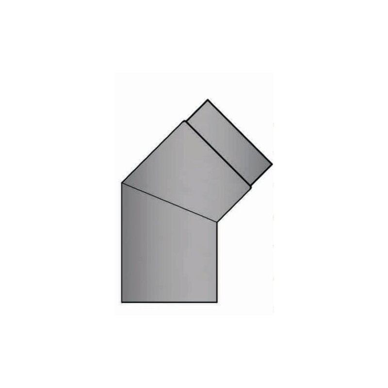 Rauchrohrbogen 45° Ø150 x 2 mm, Farbe schwarz