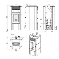 Pelletofen MCZ CLUB Absolute Comfort Air 12 UP M3 (Anschluss oben) kanalisierbar - Maestro+ - 12 KW