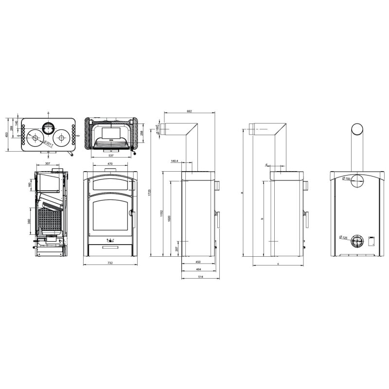 Kaminofen Austroflamm Pallas Back - 9 KW