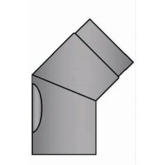 Rauchrohrbogen 45° Ø160 x 2 mm, Farbe schwarz