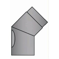 Rauchrohrbogen 45° Ø160 x 2 mm, Farbe schwarz