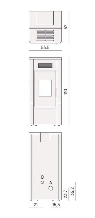 wassergeführter Pelletofen Cadel River Idro 16 - 16,1 kW
