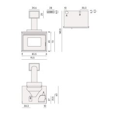 wassergeführter Pelletkamineinsatz Cadel Saturno 24 - 24,7 kW