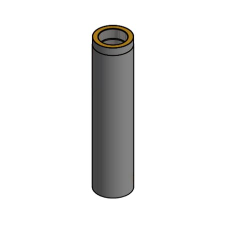 Doppelwandiges Rauchrohr Ø150 x 1000 x 2 mm, Farbe schwarz