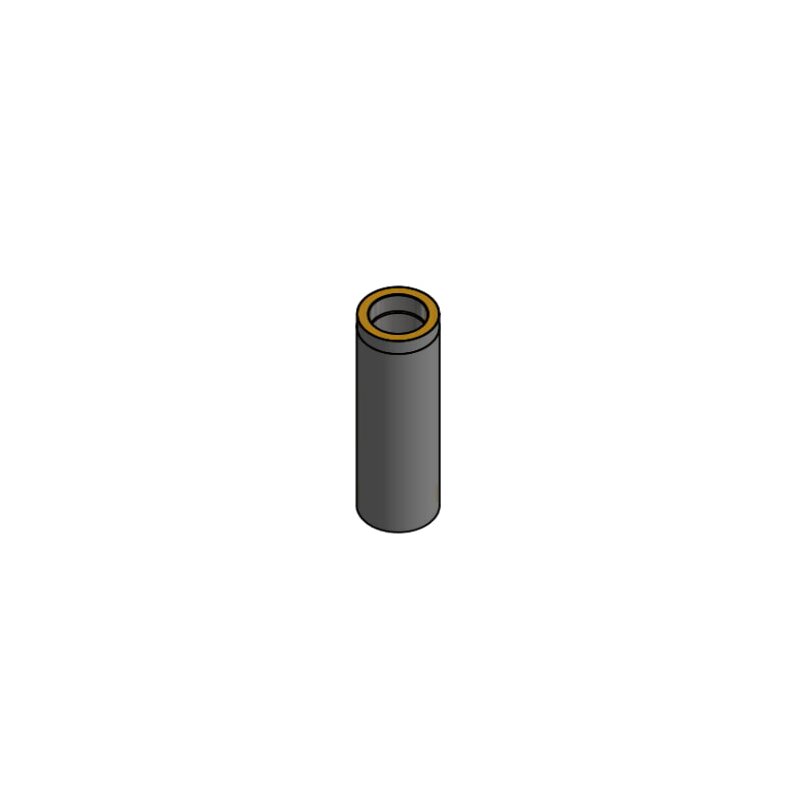 Doppelwandiges Rauchrohr Ø150 x 750 x 2 mm, Farbe schwarz