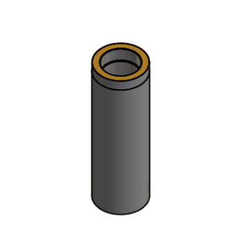 Doppelwandiges Rauchrohr Ø150 x 750 x 2 mm, Farbe schwarz