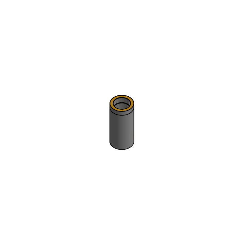Doppelwandiges Rauchrohr Ø150 x 500 x 2 mm, Farbe schwarz