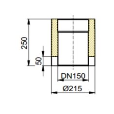 Doppelwandiges Rauchrohr Ø150 x 250 x 2 mm, Farbe schwarz