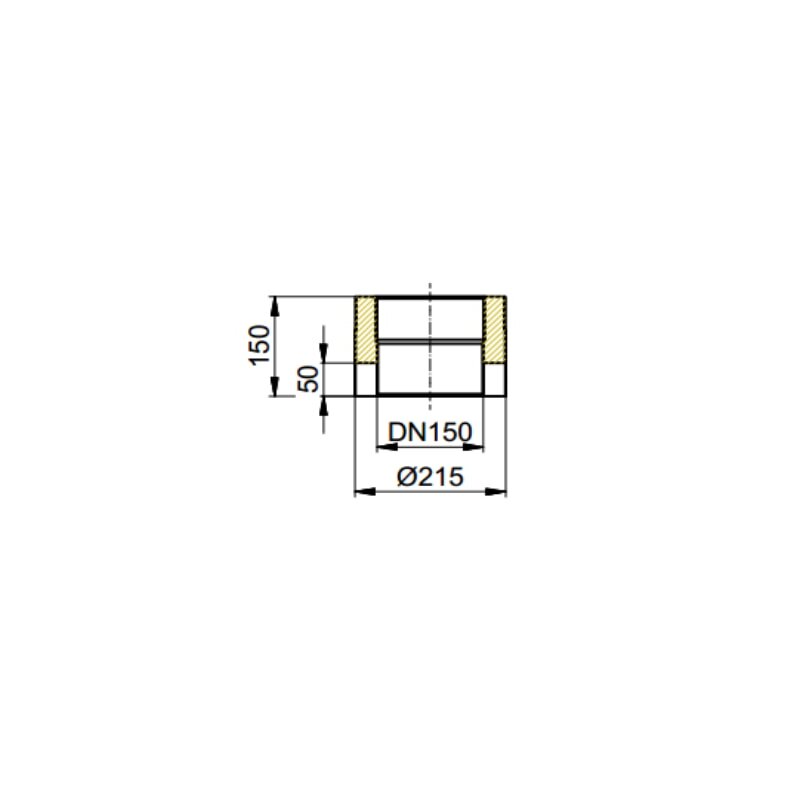 Doppelwandiges Rauchrohr Ø150 x 150 x 2 mm, Farbe schwarz
