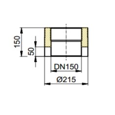 Doppelwandiges Rauchrohr Ø150 x 150 x 2 mm, Farbe schwarz