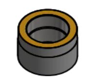 Doppelwandiges Rauchrohr Ø150 x 150 x 2 mm, Farbe schwarz