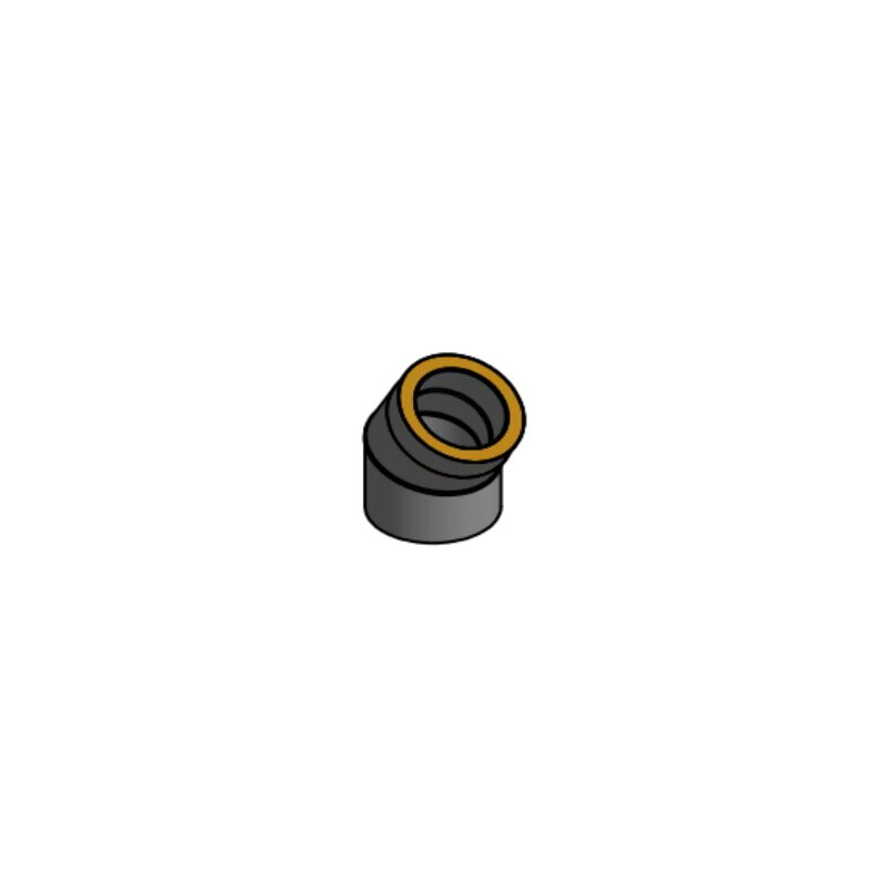 Doppelwandiger Rauchrohrbogen Ø150 x 30°  x 2 mm, Farbe schwarz