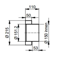 Übergangsstück vom doppelwandigen zum einwandigen System Ø150 x, Farbe schwarz
