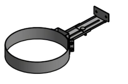 Verstellbare Wandhalterung 125 - 200mm - Ø150, Farbe schwarz