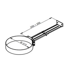 Verstellbare Wandhalterung 200-350 mm - Ø150, Farbe schwarz