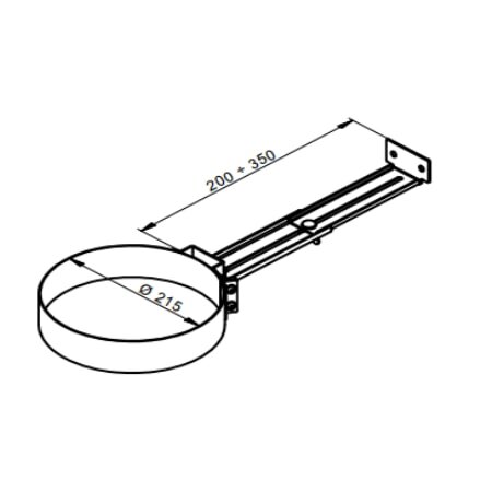 Verstellbare Wandhalterung 200-350 mm - Ø150, Farbe schwarz