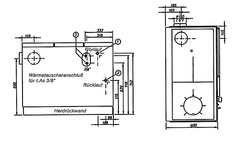 Wamsler Zentralheizungsherd wassergeführt K 178 - 27 kW