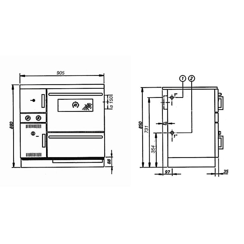 Wamsler Zentralheizungsherd wassergeführt K 148 CL - 23 kW