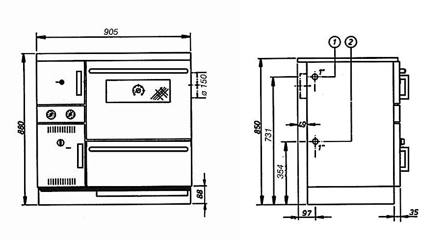 Wamsler Zentralheizungsherd wassergeführt K 148 CL - 23 kW