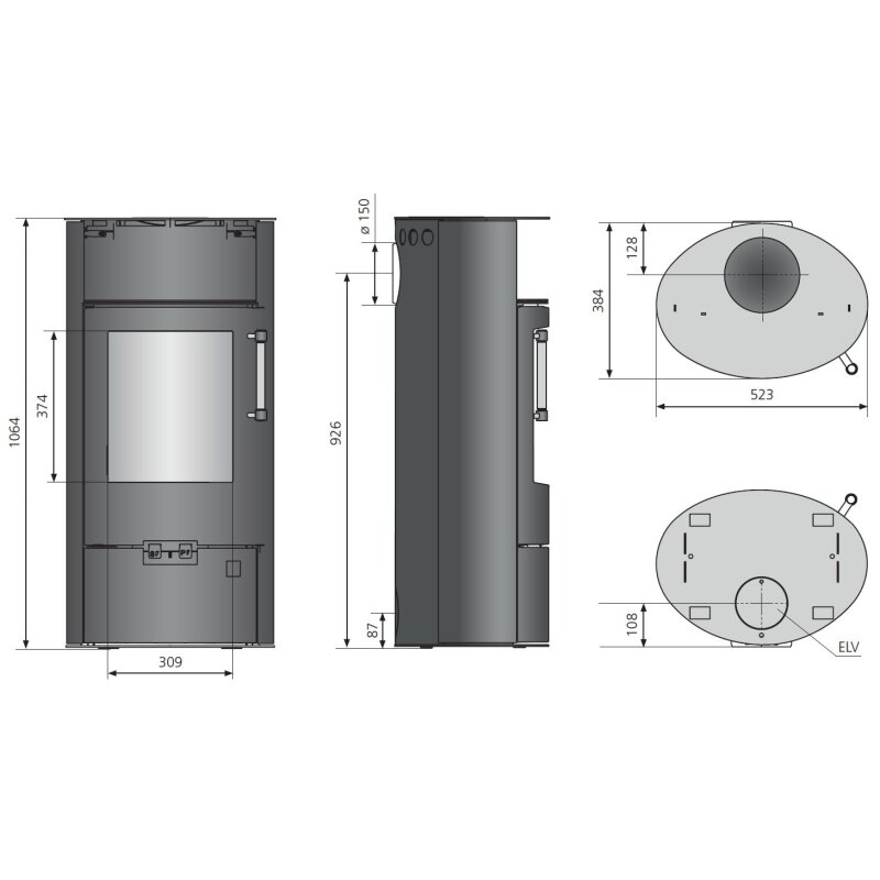 Kaminofen Justus Island 5 2.0 - 5 kW