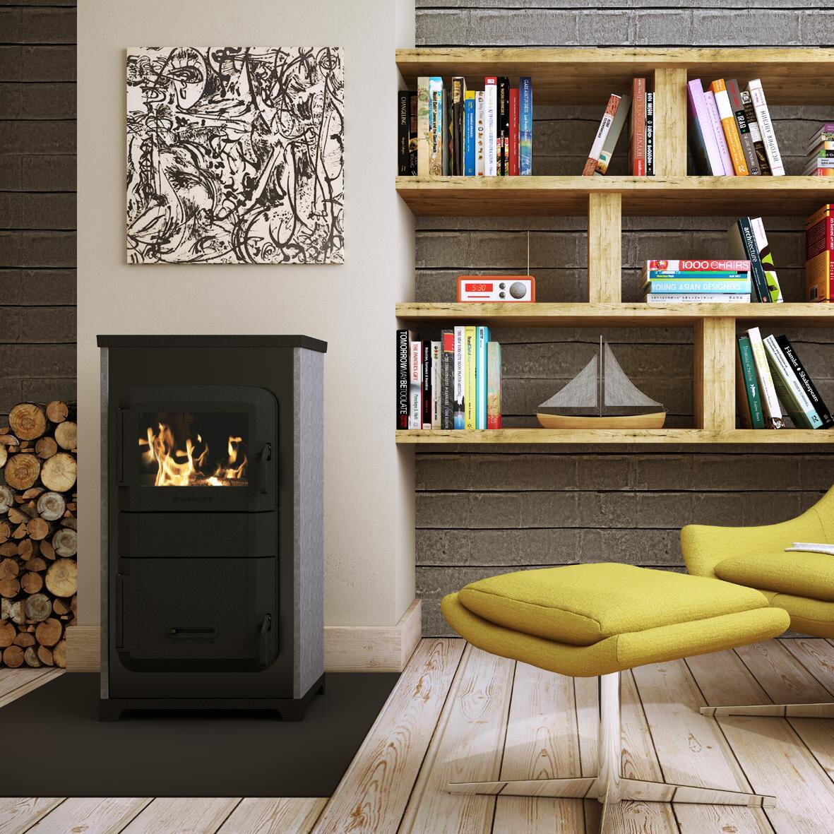 Kaminofen Wamsler RH-8F A/D mit Automatik / Dauerbrand - 8 kW
