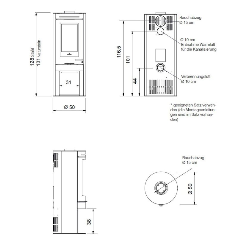 Kaminofen Edilkamin TALLY Evo - 8 kW