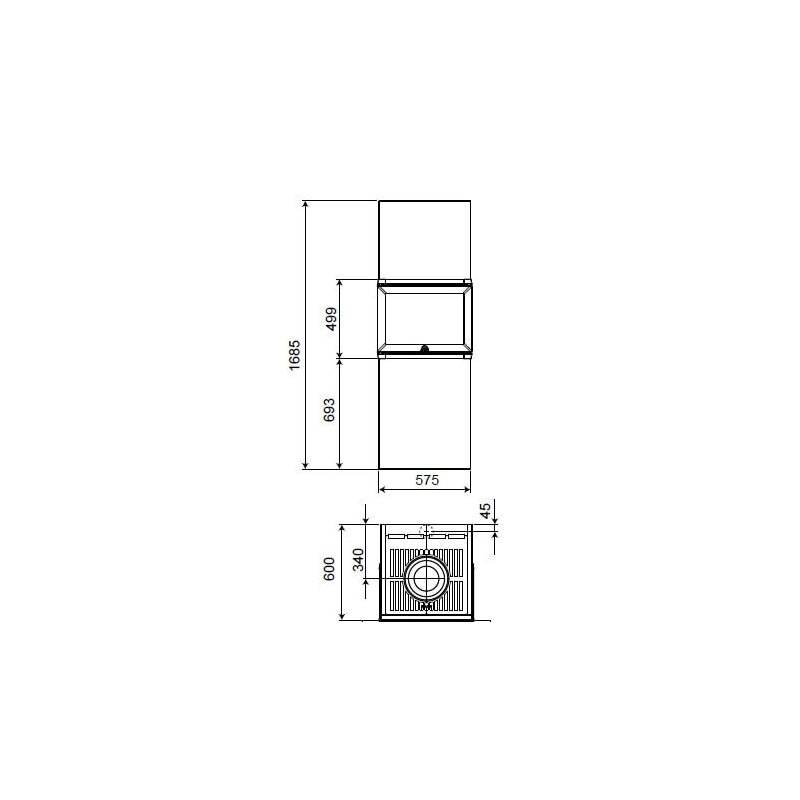 Kaminbausatz Jotul FS 520 - 7 kW - schwarz lackiert (BP)