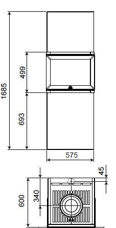 Kaminbausatz Jotul FS 520 - 7 kW - schwarz lackiert (BP)