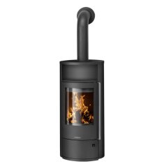 Ovaler Kaminofen Oranier Polar Neo 8 - 8 kW, Paprikarot, Korpus Stahl Schwarz