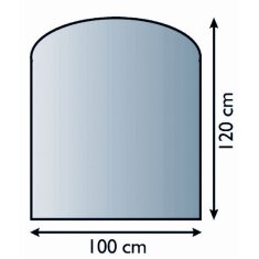 Bodenplatte Glas ESG 6mm mit Facette Segmentbogen 1200 x...