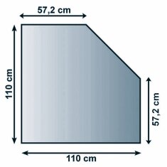 Bodenplatte Glas ESG 6mm mit Facette Fünfeck 1100 x...
