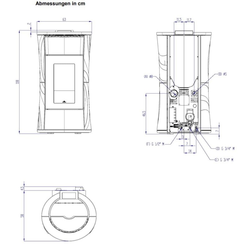 Pelletofen wasserführend Edilkamin Cherie H 10 Evo - 10,5 kW